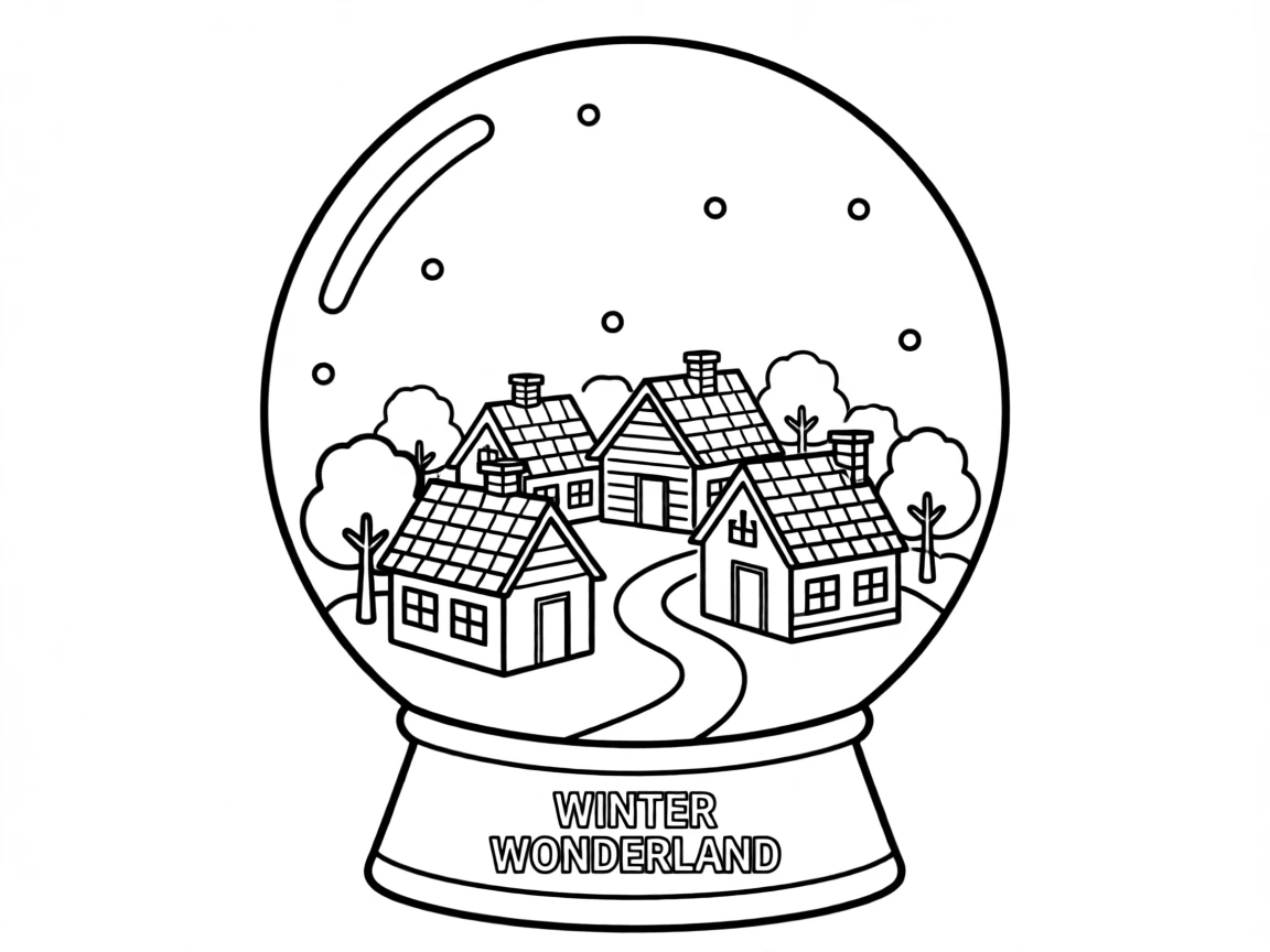 A tiny world inside a snow globe with a miniature village