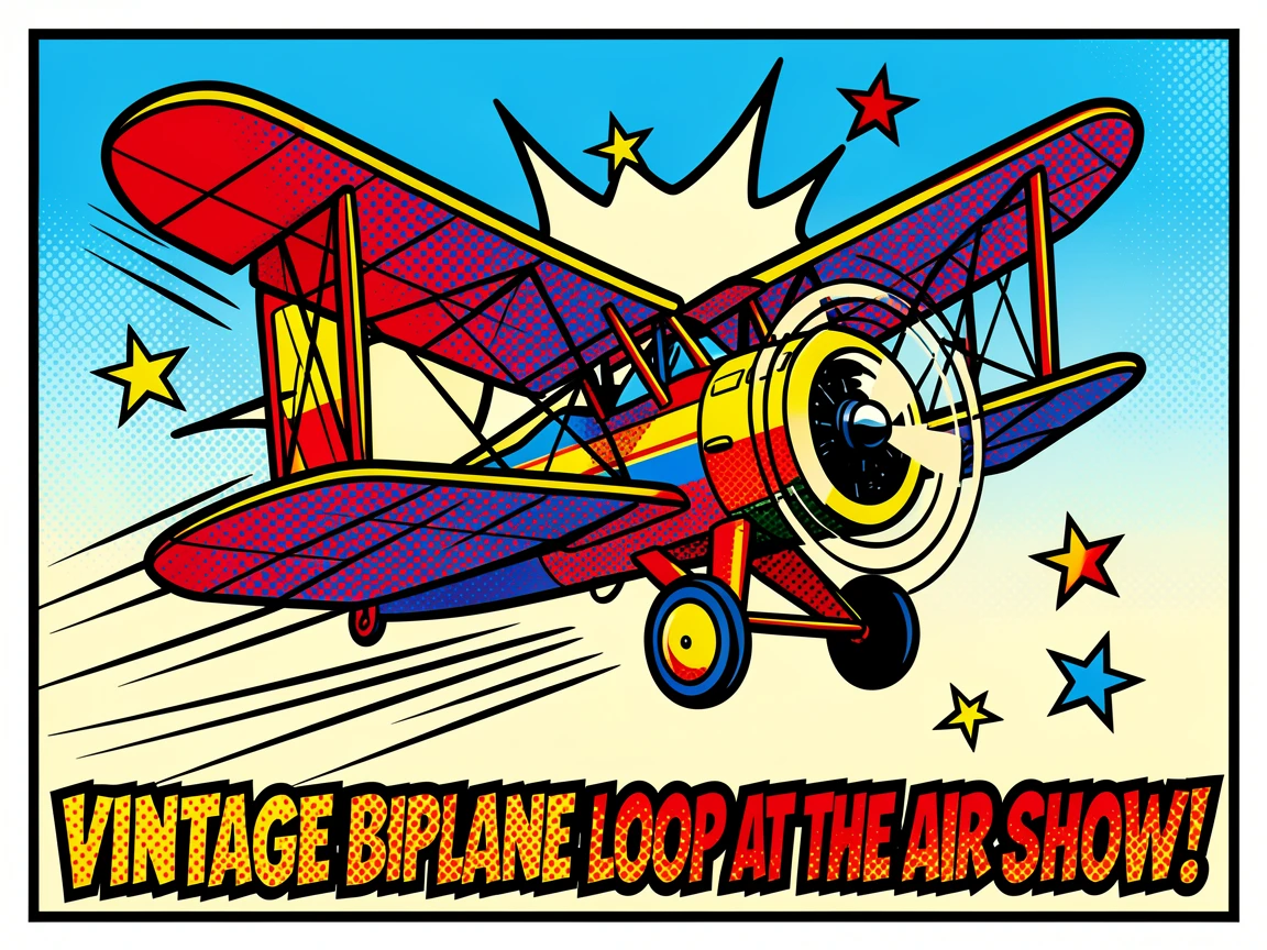 A vintage biplane performing a loop at an air show