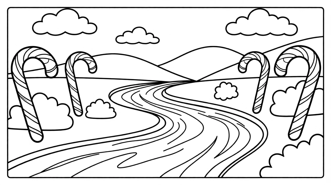 A land where the rivers are made of chocolate and candy canes