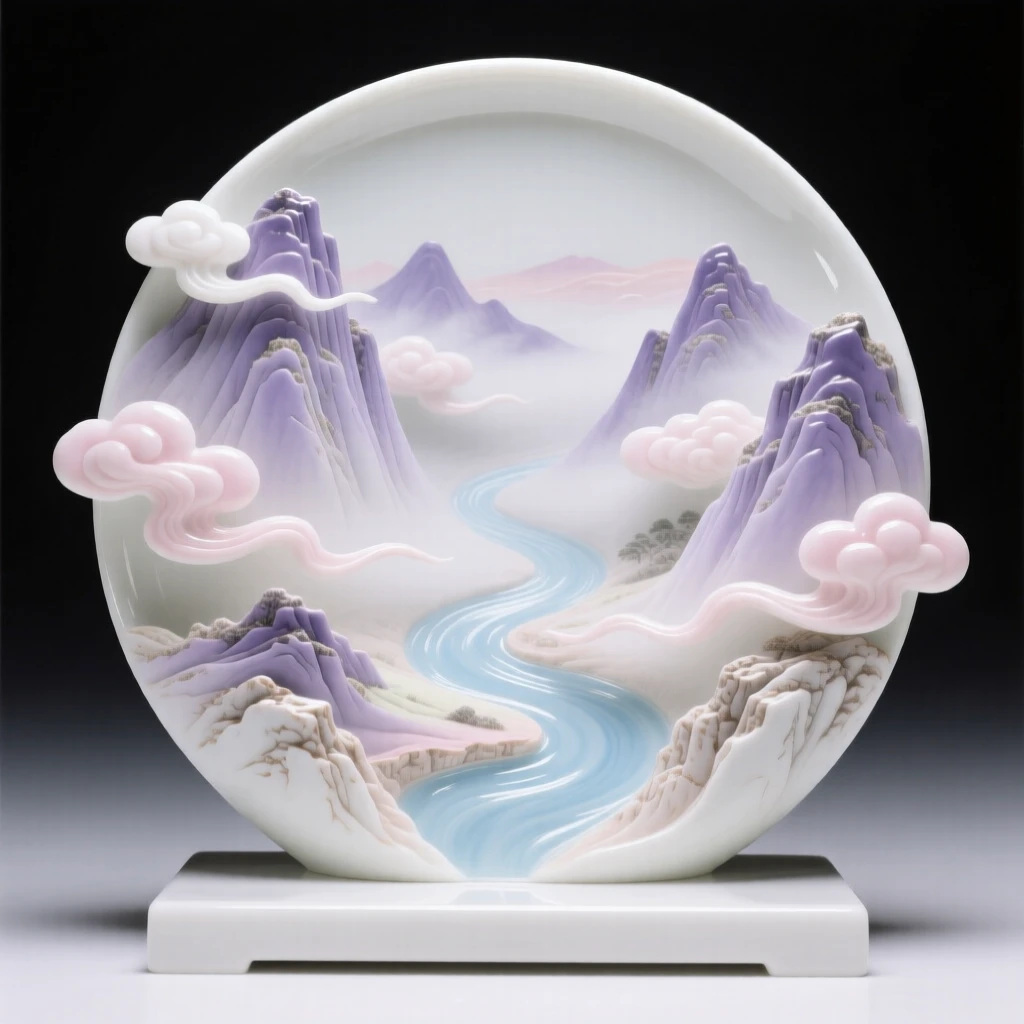 A dreamlike scene of a river of clouds winding through a mountain valley, evoking a gentle sense of magic and possibility.