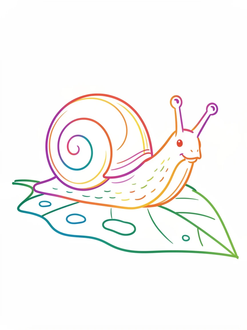 A close-up of a garden snail gliding across a rain-slicked leaf.