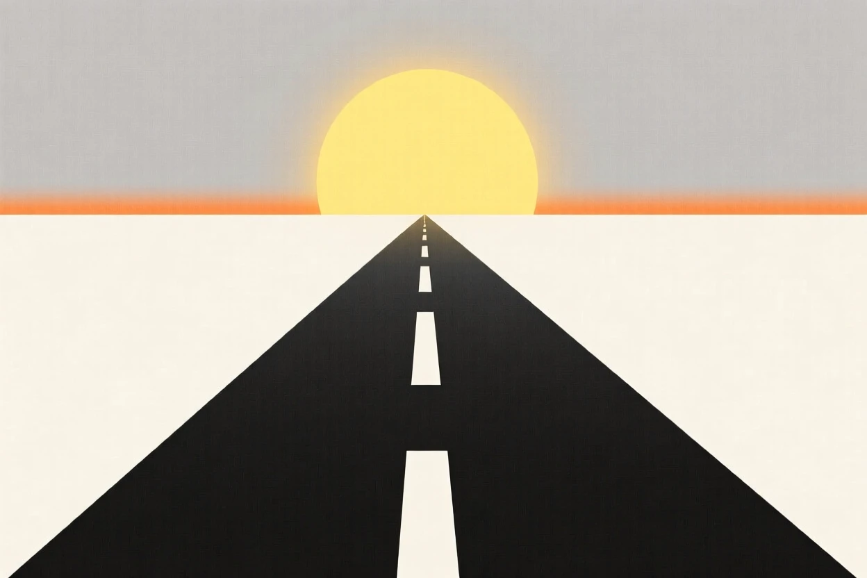 A path leading toward a bright horizon