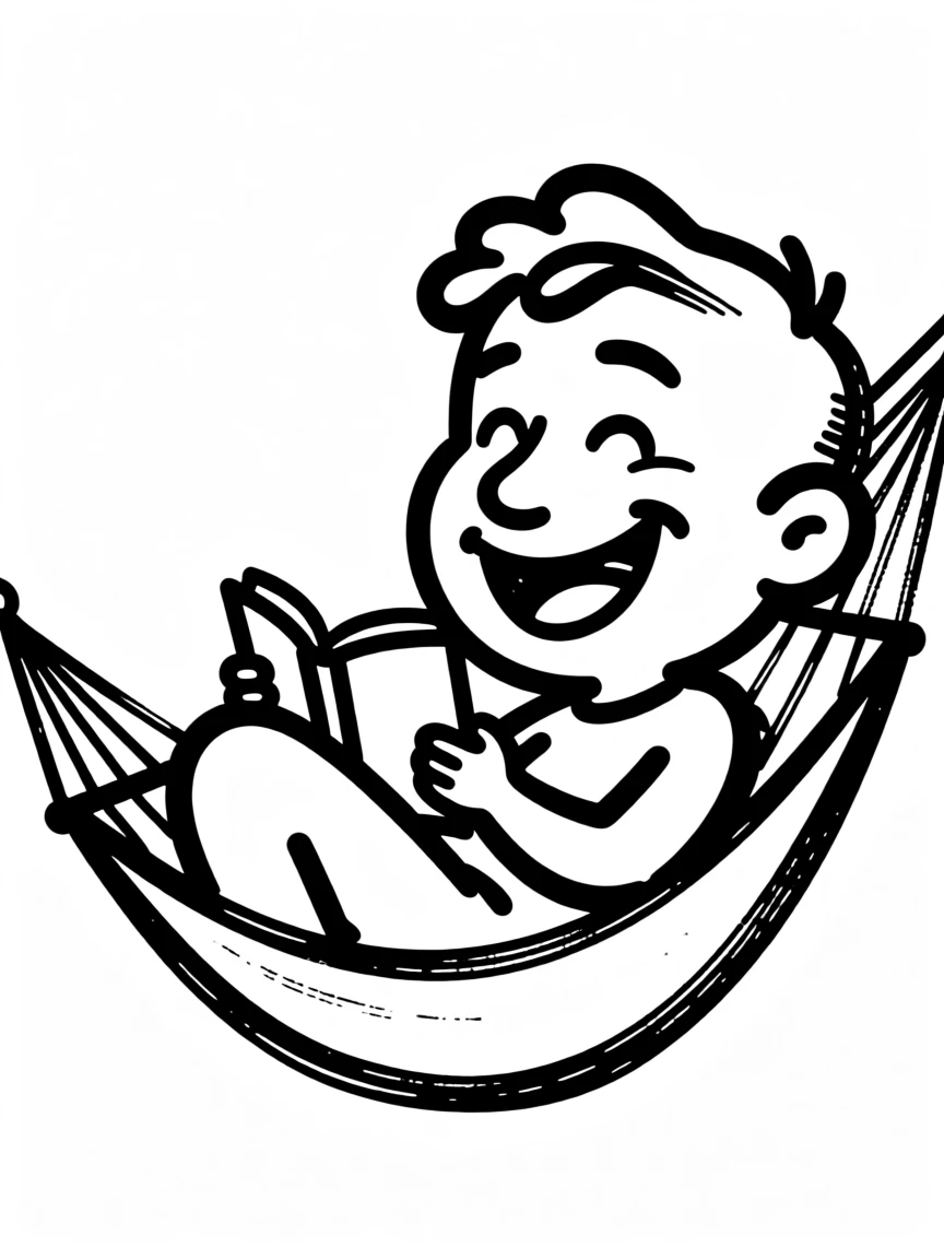 A person curled up in a hammock, completely absorbed in a good book.