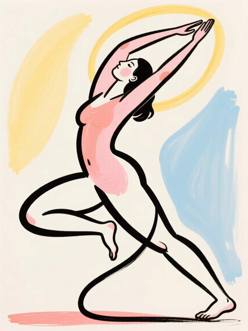 A person doing a sun salutation