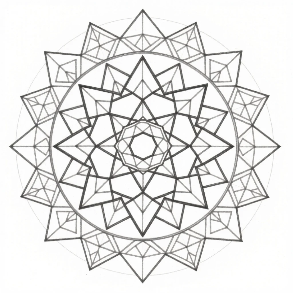 An ornate decorative mandala with layered geometric rings