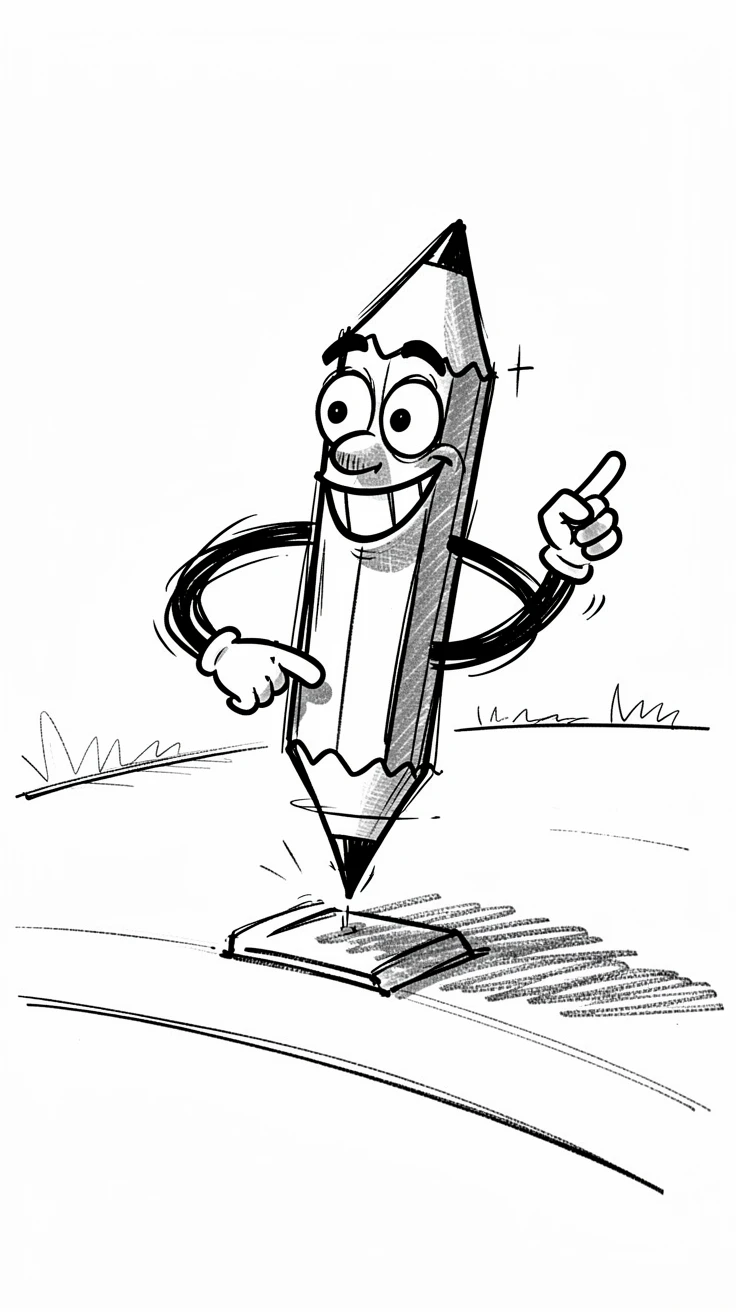 A pencil sharpening itself with a satisfied grin at the end of a quiet driveway.