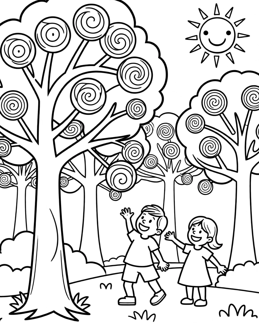 A world where trees grow lollipops instead of leaves