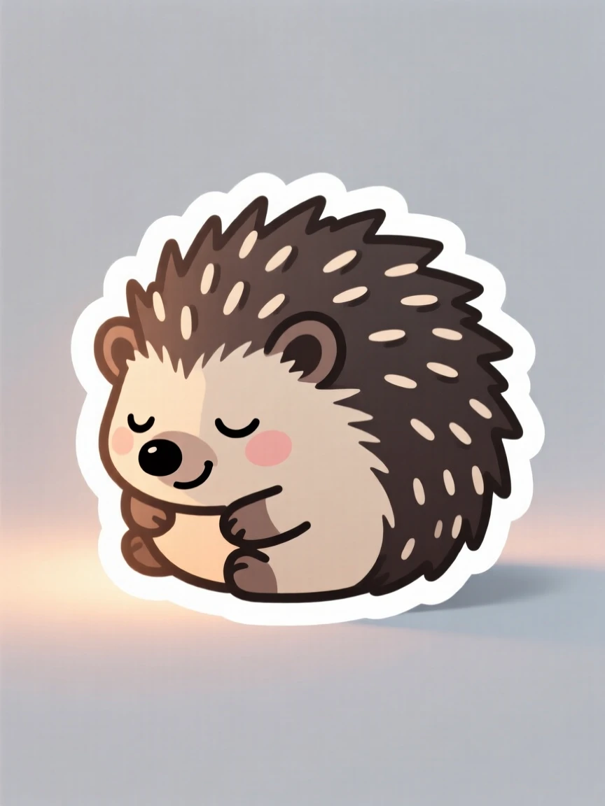 An undeniably heart-melting hedgehog curled into a tiny content ball, framed in soft cozy lighting, a small joyful moment worth capturing.