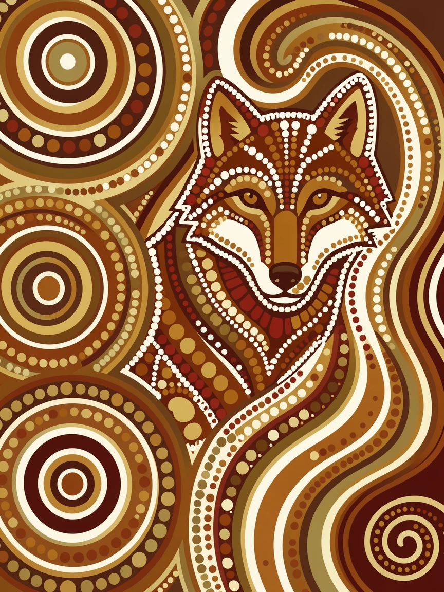 A spirit wolf emerging from swirling mist