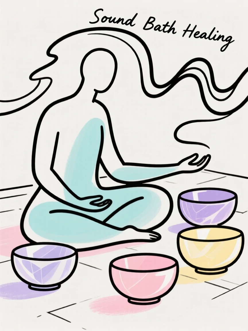 A sound bath with crystal bowls
