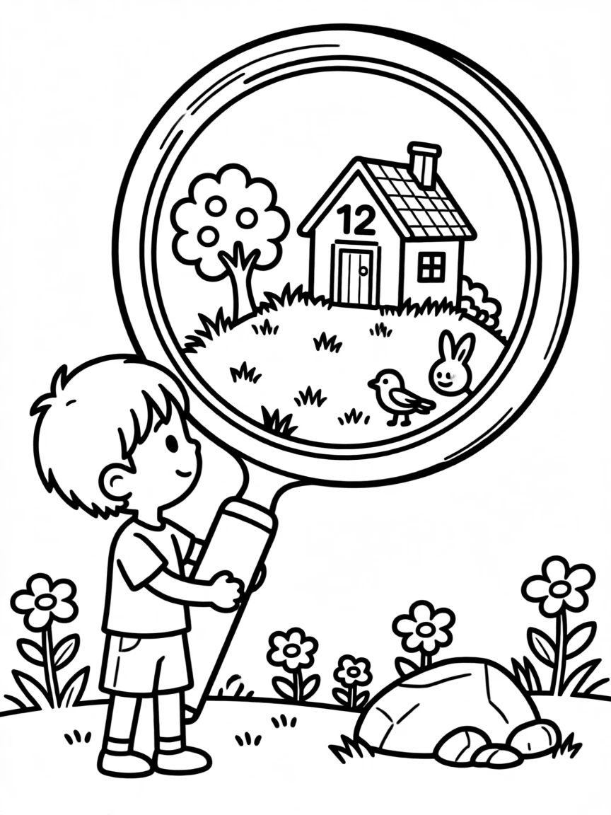 A miniature world discovered inside a magnifying glass