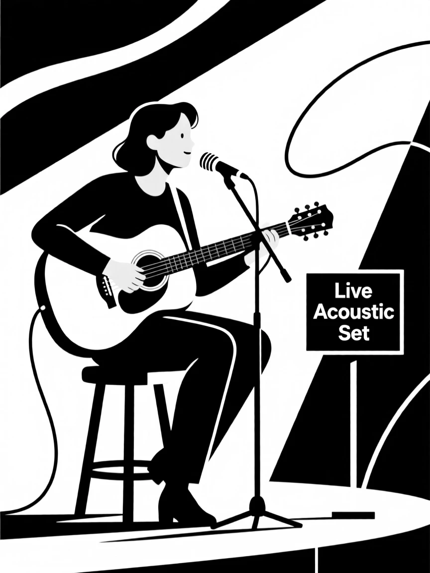 A singer performing an intimate acoustic set.