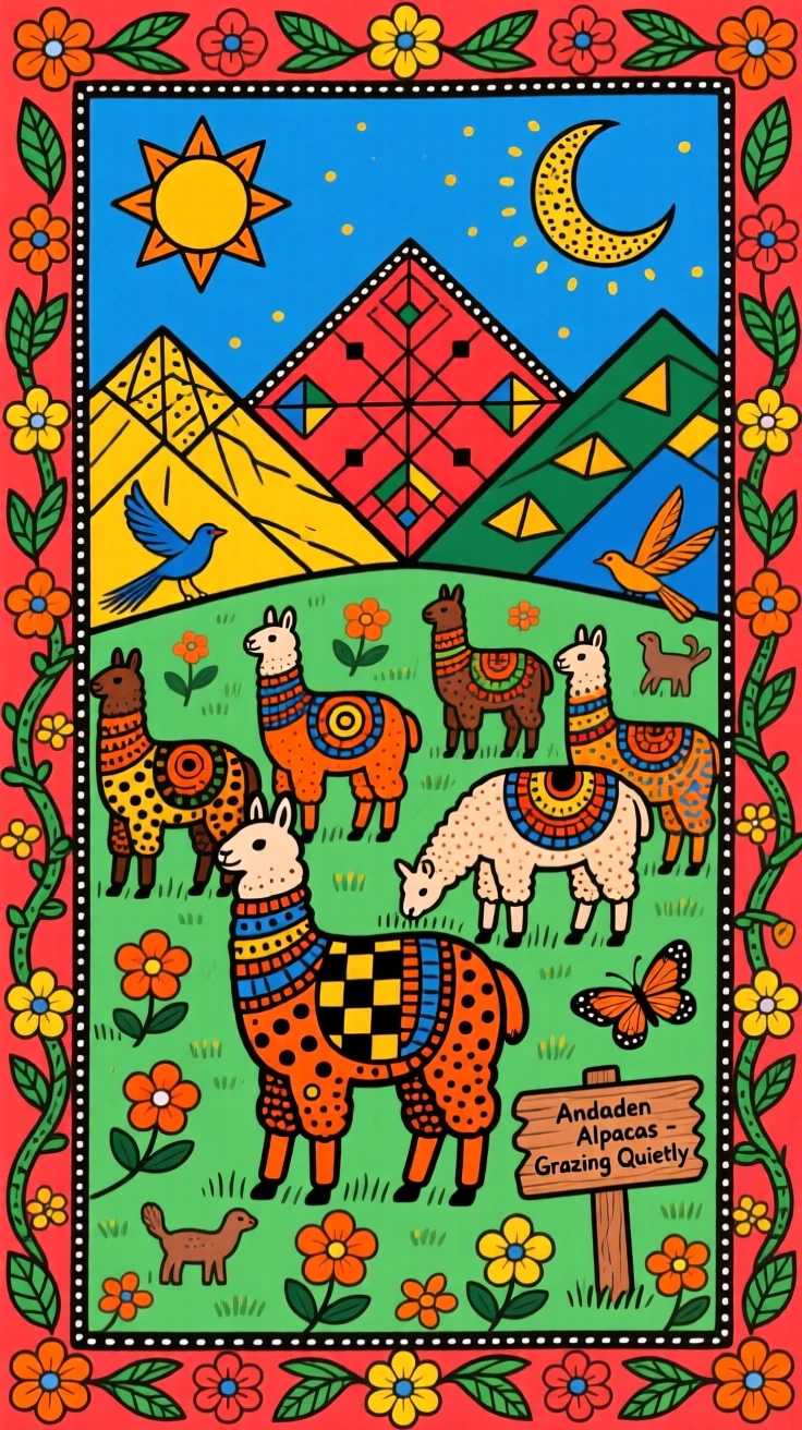 A herd of alpacas grazing on a high Andean plateau.