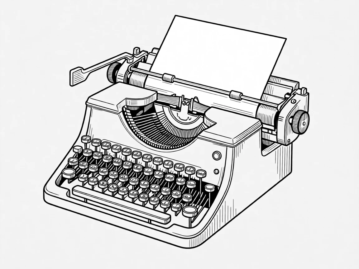 A vintage typewriter with a sheet of paper rolled in