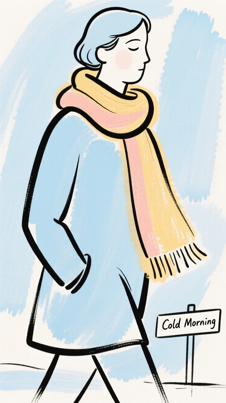 A cold morning walk with a warm scarf