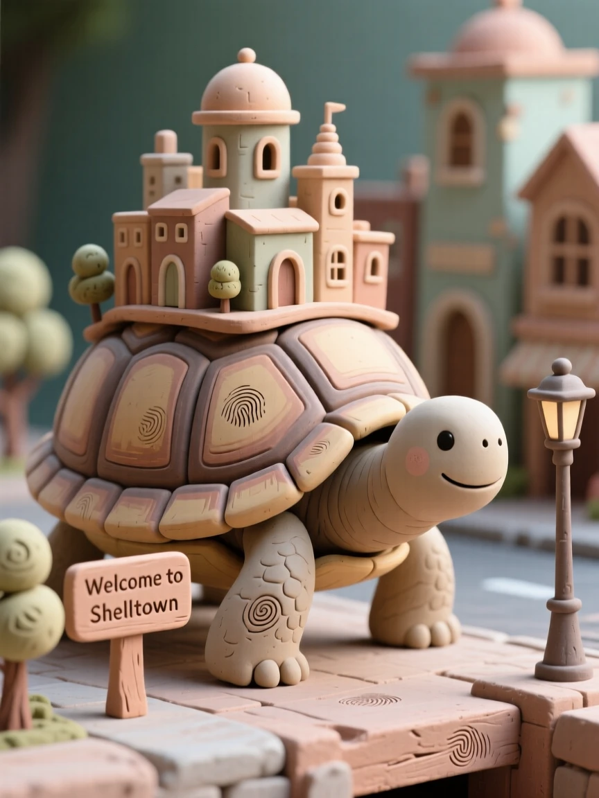 A city floating gently on the back of an enormous turtle