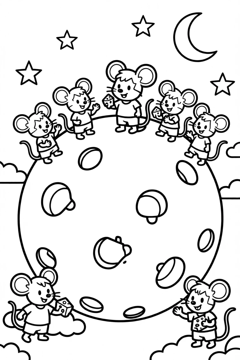 A world where the moon is made of cheese and mice live there happily