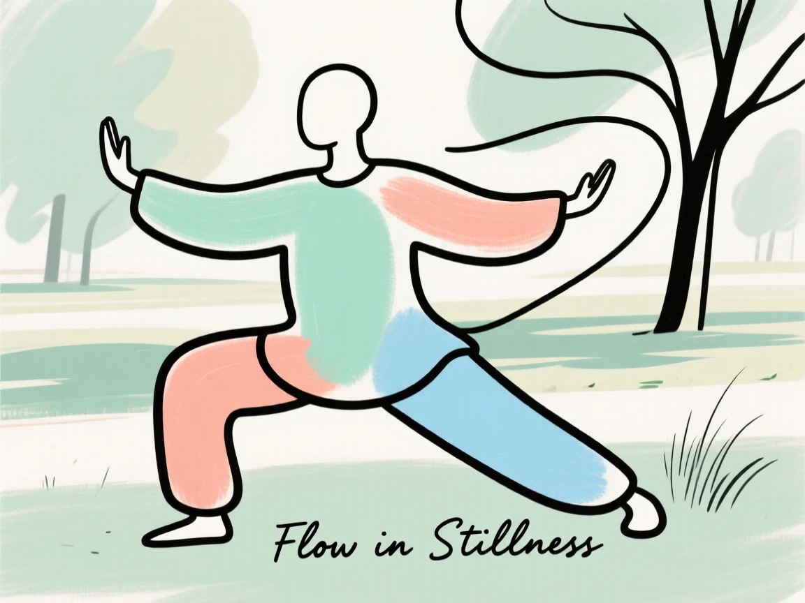 A person doing tai chi in a park