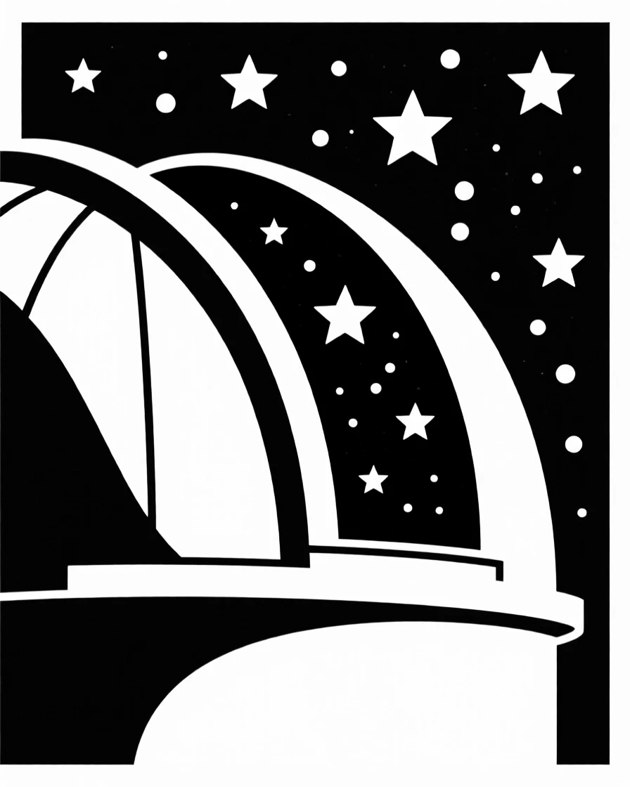 A telescope dome opening to reveal a starlit sky.