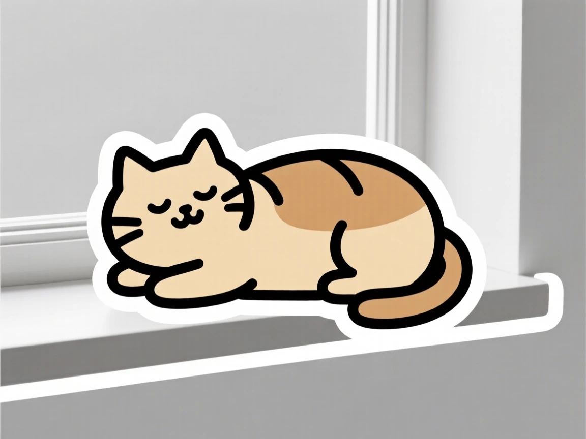 An effortlessly charming cat loafing like a bread loaf on a windowsill, framed in soft cozy lighting, a small joyful moment worth capturing.