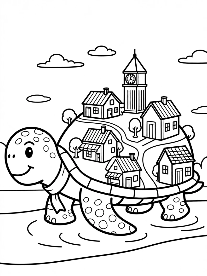 A city built on the back of a giant friendly turtle