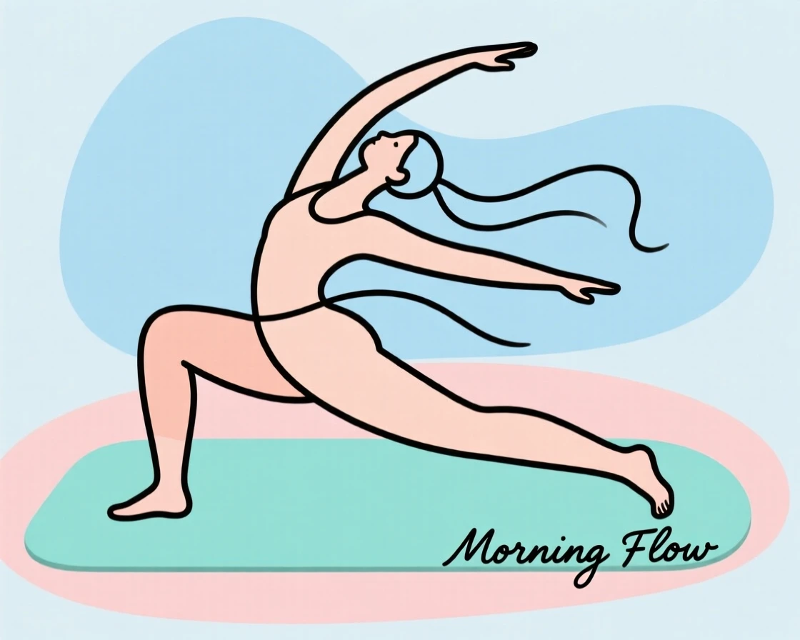 A morning stretch routine on a yoga mat
