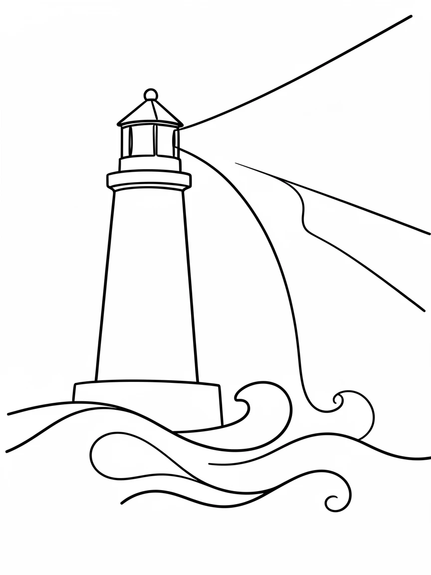 A lighthouse beam cutting through a stormy night sea, representing guidance
