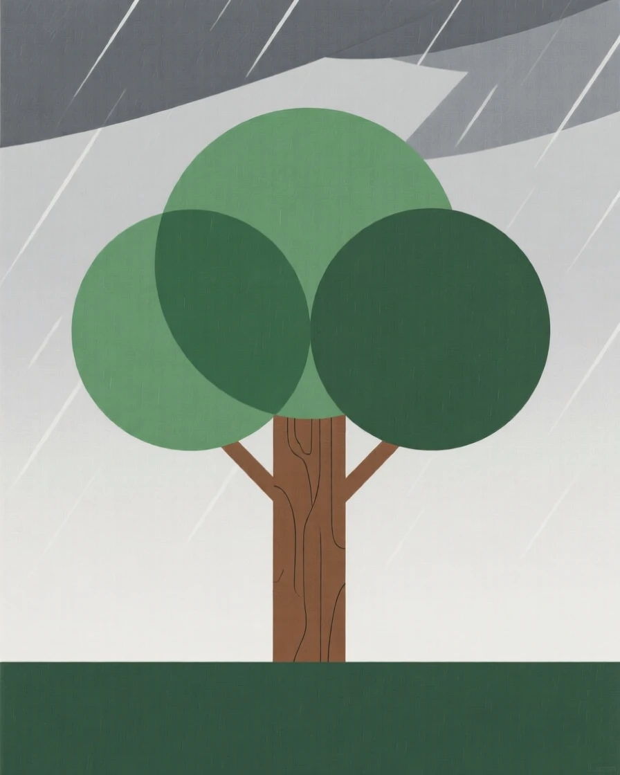 A tree standing resilient after a storm