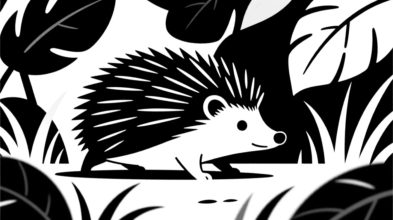 A hedgehog stalking silently through the undergrowth.