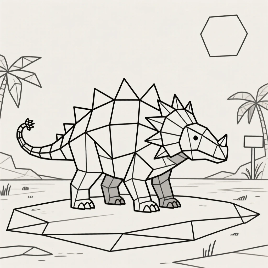 An Ankylosaurus standing armored in a prehistoric clearing