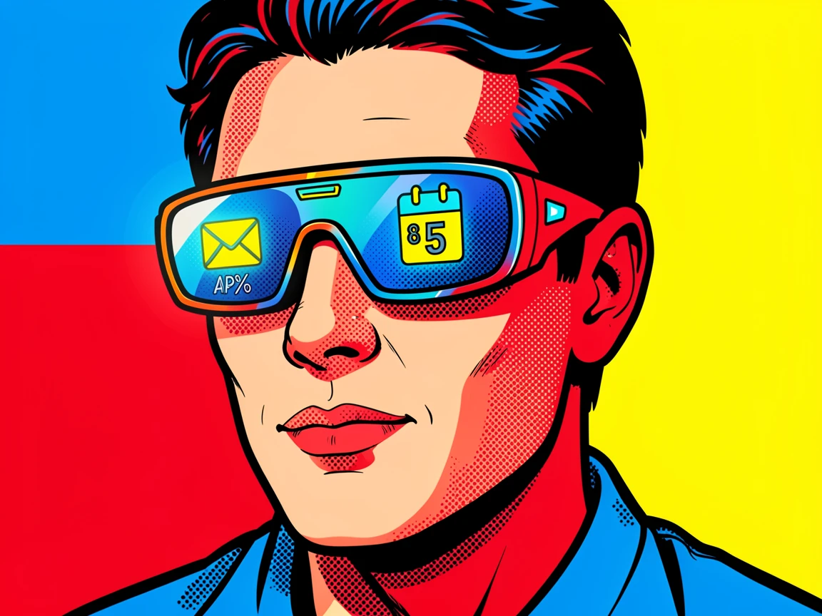 Smart glasses displaying a holographic interface