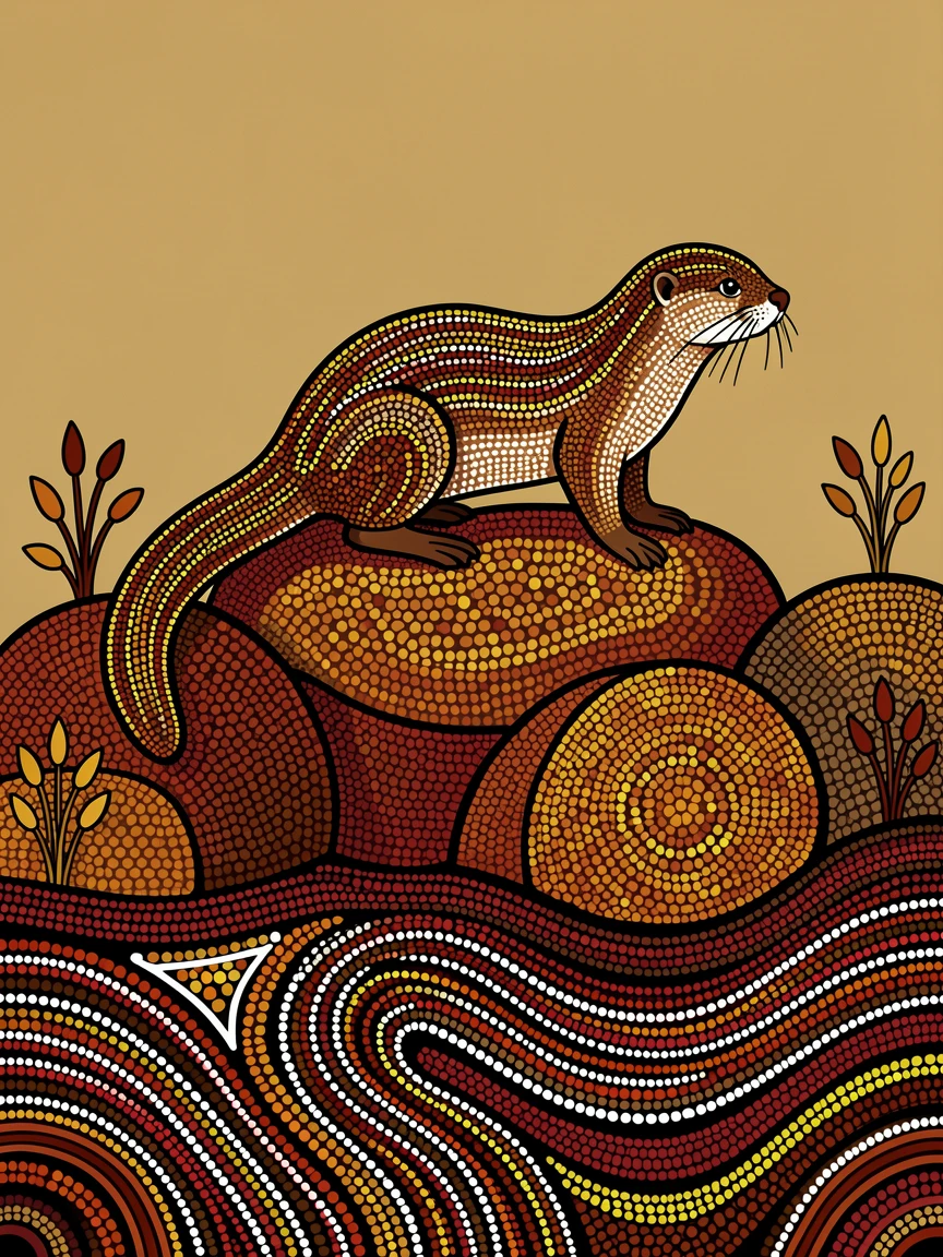 A river otter perched on a rocky ledge