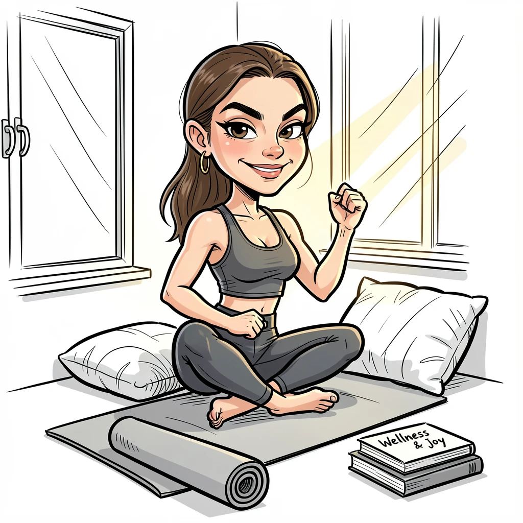 [Trending & Universal Topics] Modern lifestyle scene of a stylish home fitness enthusiast setting up a cozy reading nook, capturing everyday joy