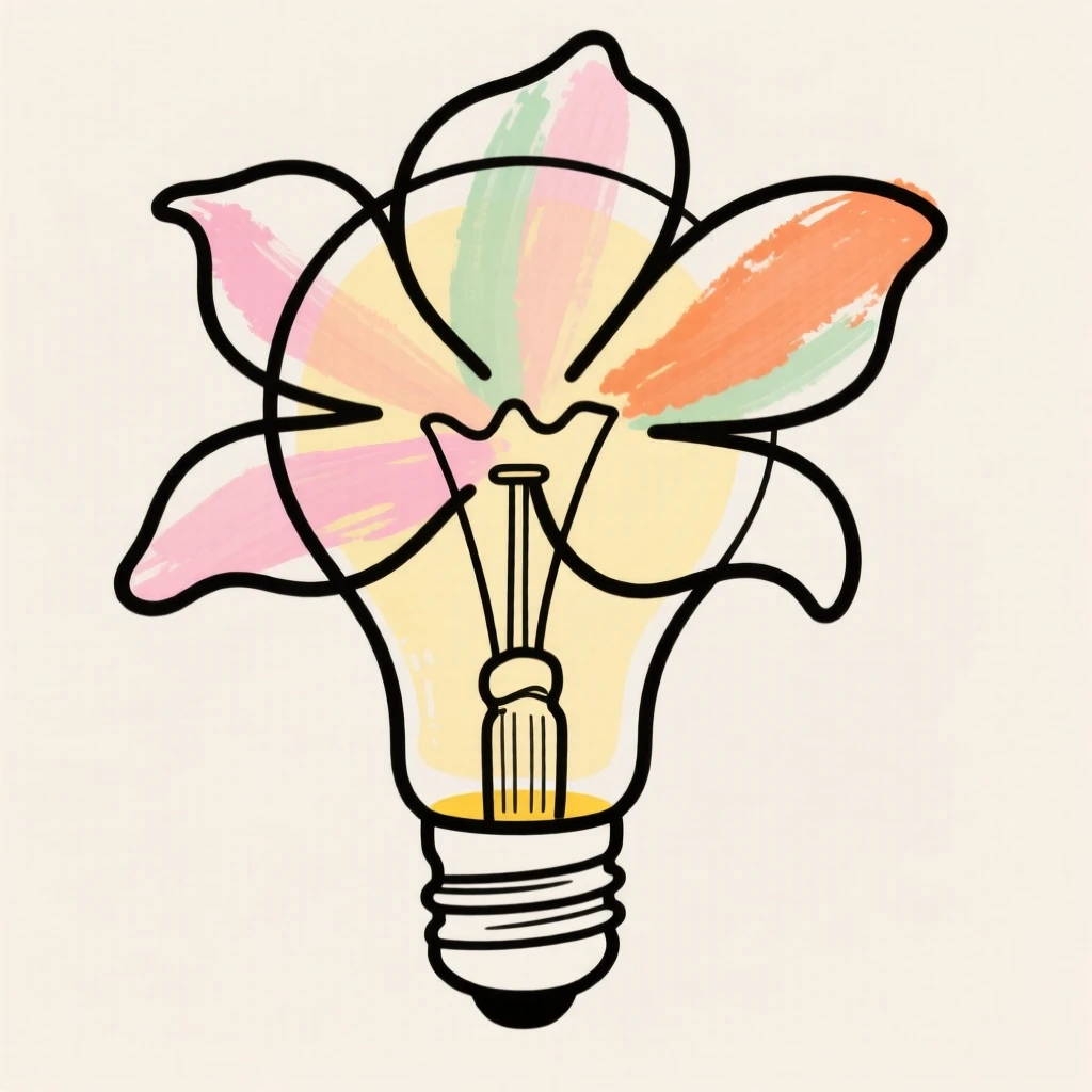 A lightbulb blooming like a flower