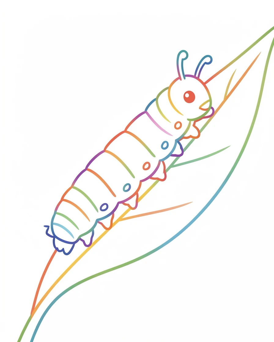 A close-up of a garden caterpillar inching along a leaf's edge.