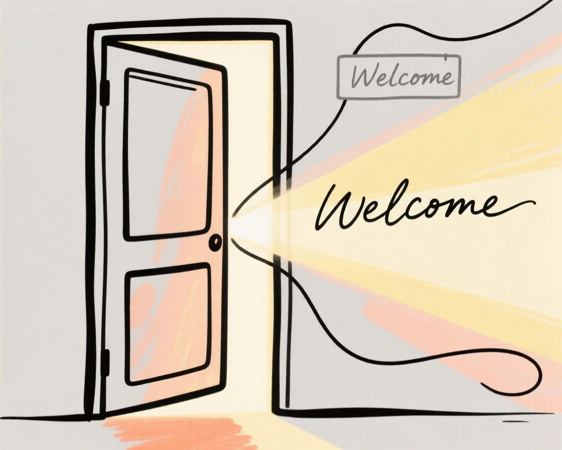 A door opening to a bright light