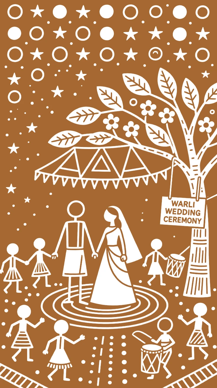A wedding taking place under a canopy of stars.