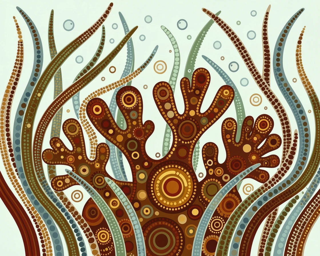 A coral reef hidden among swaying sea grass