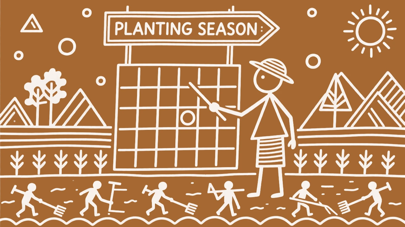 A farmer marking the calendar for the coming planting season.