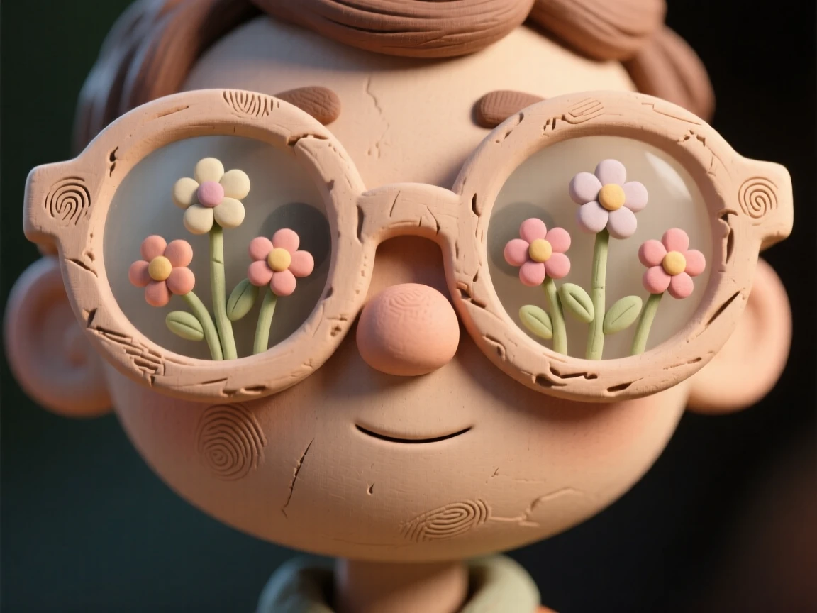 A pair of glasses that show flowers blooming wherever you look