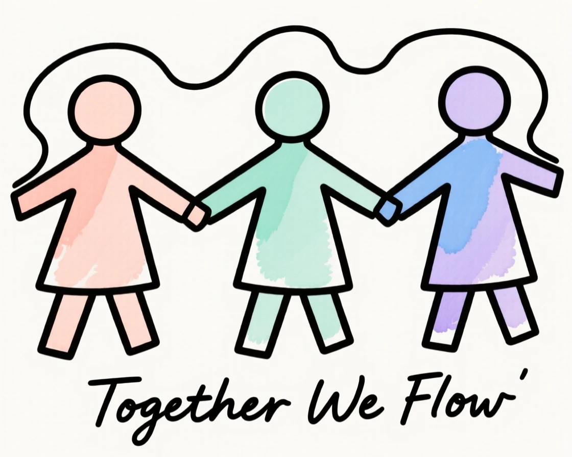 A chain of paper dolls holding hands
