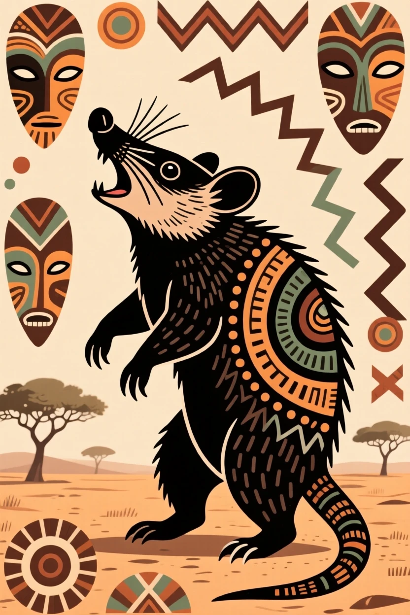 An aardvark calling out across the plain.