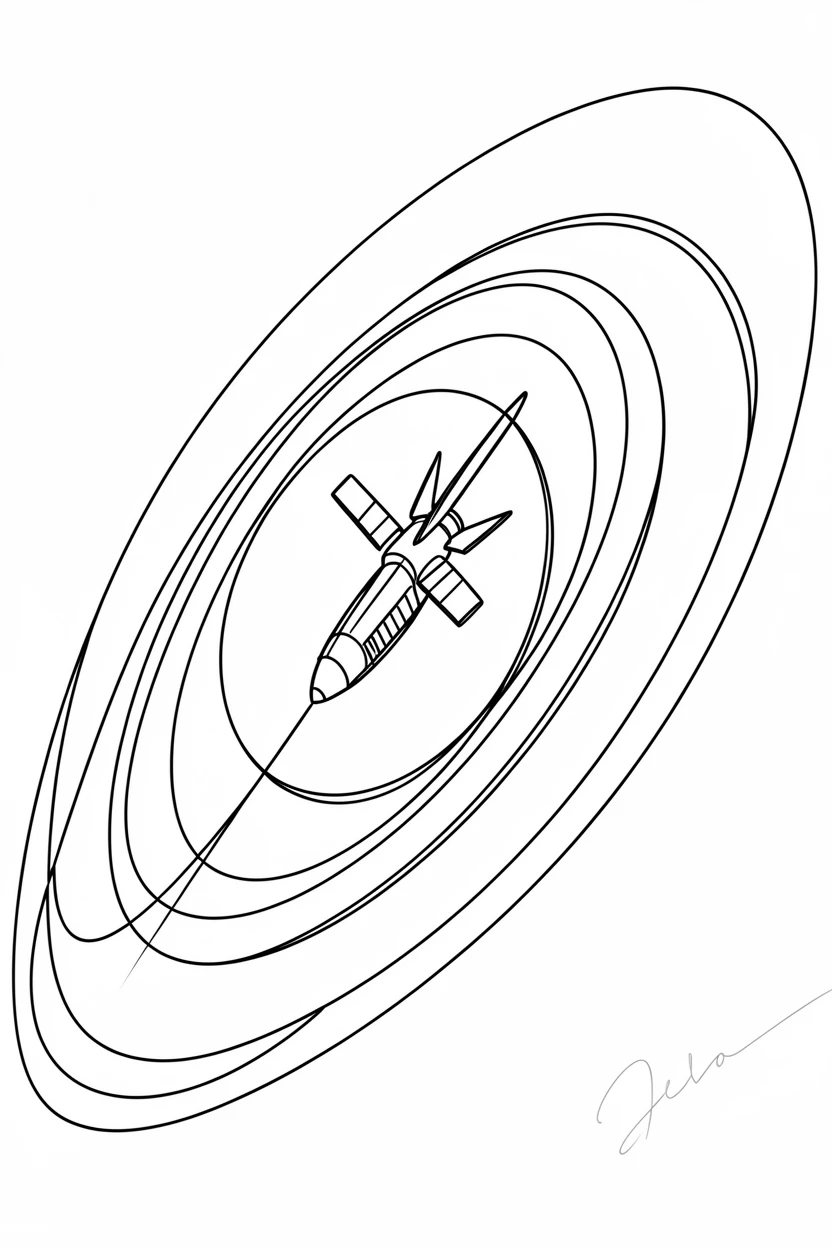 A deep-space probe drifting past the rings of a distant gas giant