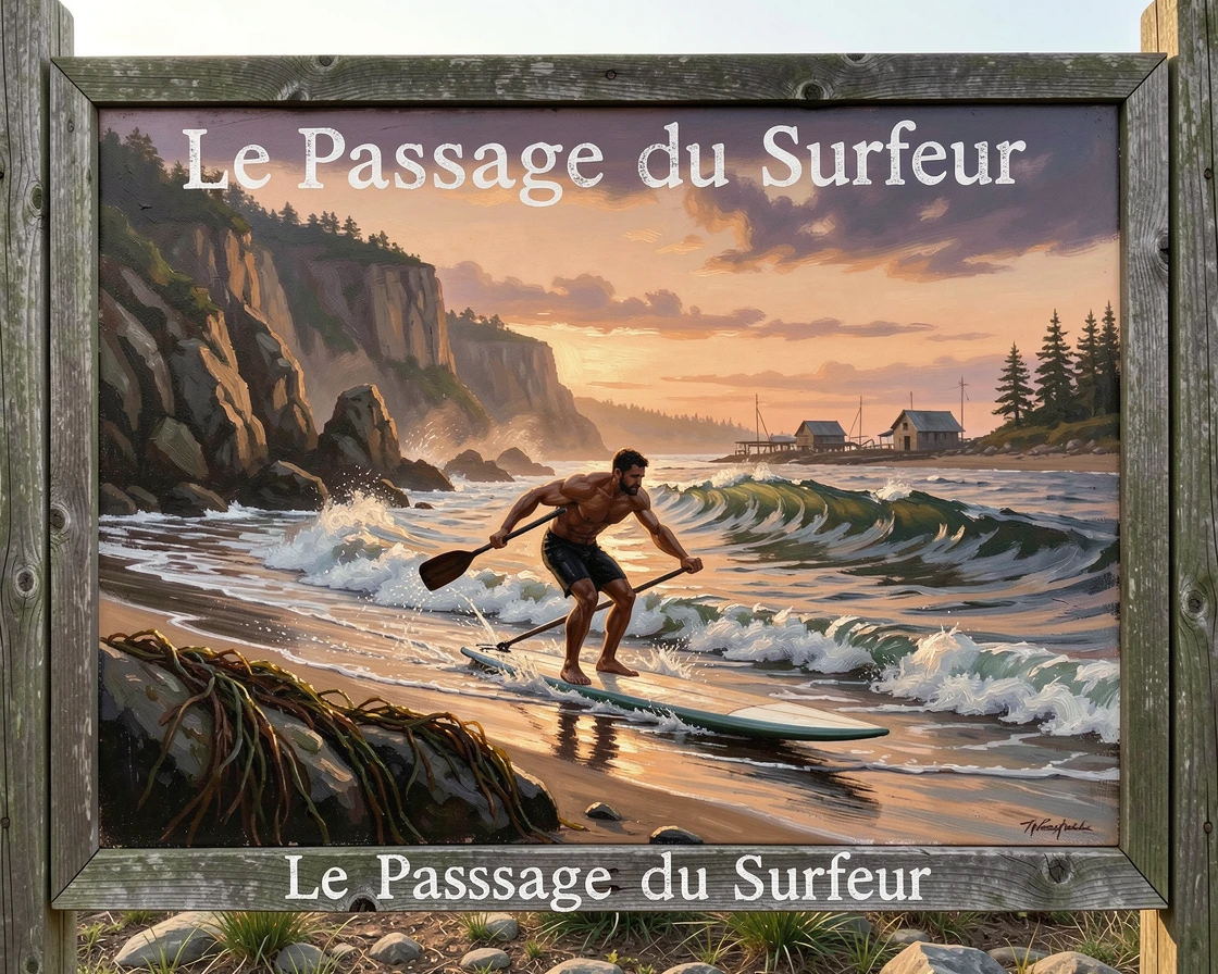 A surfer paddling out toward a perfect wave at golden hour, with rich environmental detail immersing the viewer in the destination, evoking wanderlust and the irresistible call of adventure