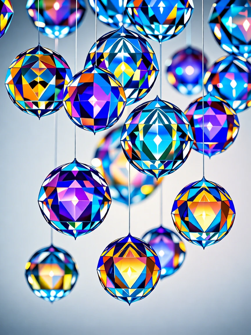 A dreamlike forest of floating crystal orbs glowing softly at twilight.