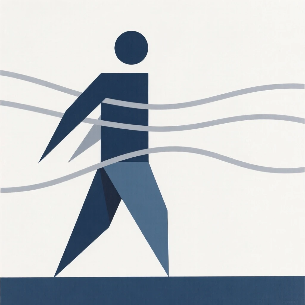 A person standing strong against a gusting wind