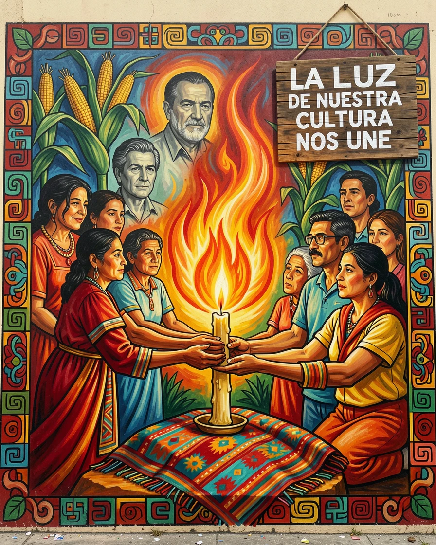 A single flame passed from one candle to another