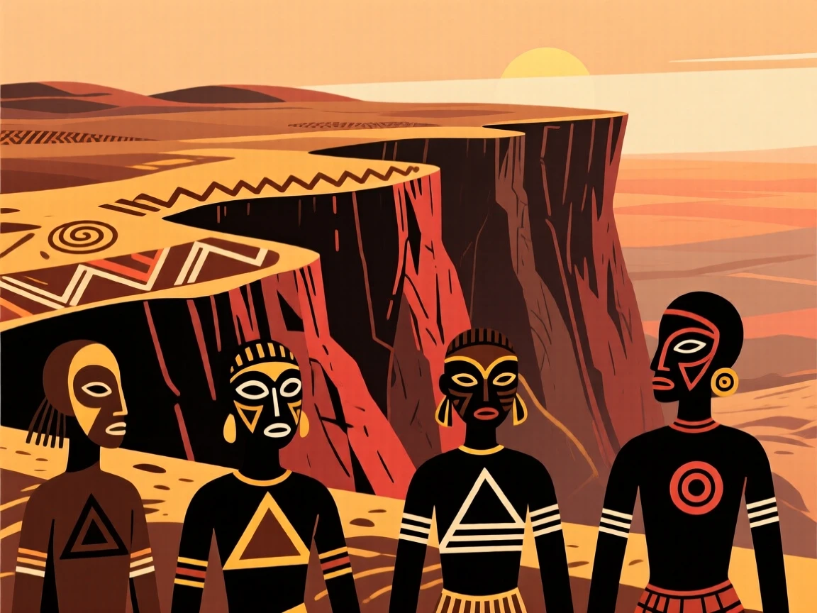 A vast escarpment glowing at the edge of a plateau.