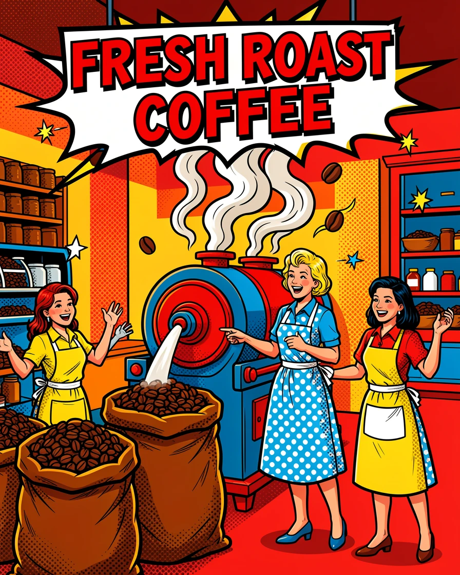 A coffee roastery filled with the rich aroma of fresh beans