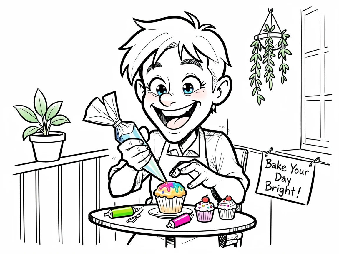 [Trending & Universal Topics] Modern lifestyle scene of a creative amateur baker decorating a small apartment balcony, capturing everyday joy
